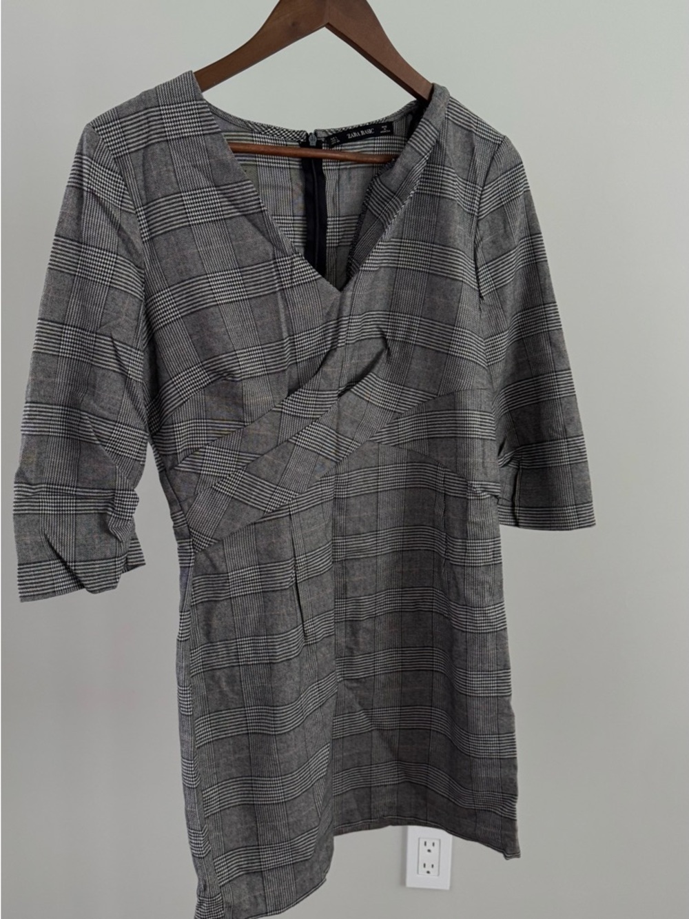 Zara Black and White Glen Plaid Tunic